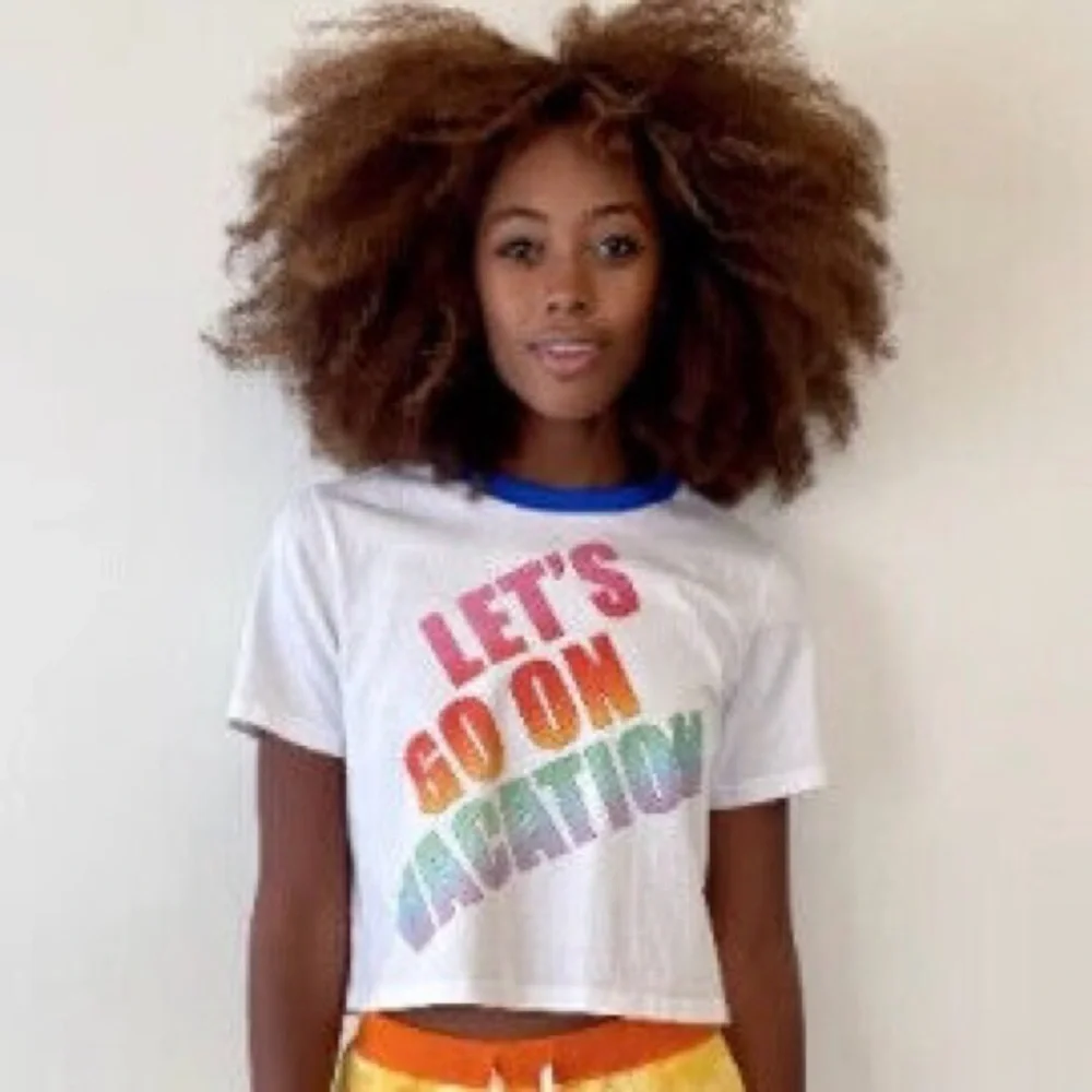 NWT Retail $95 Warm Fun Let's Go On Vacation Tomboy Tee - Picture 6 of 6